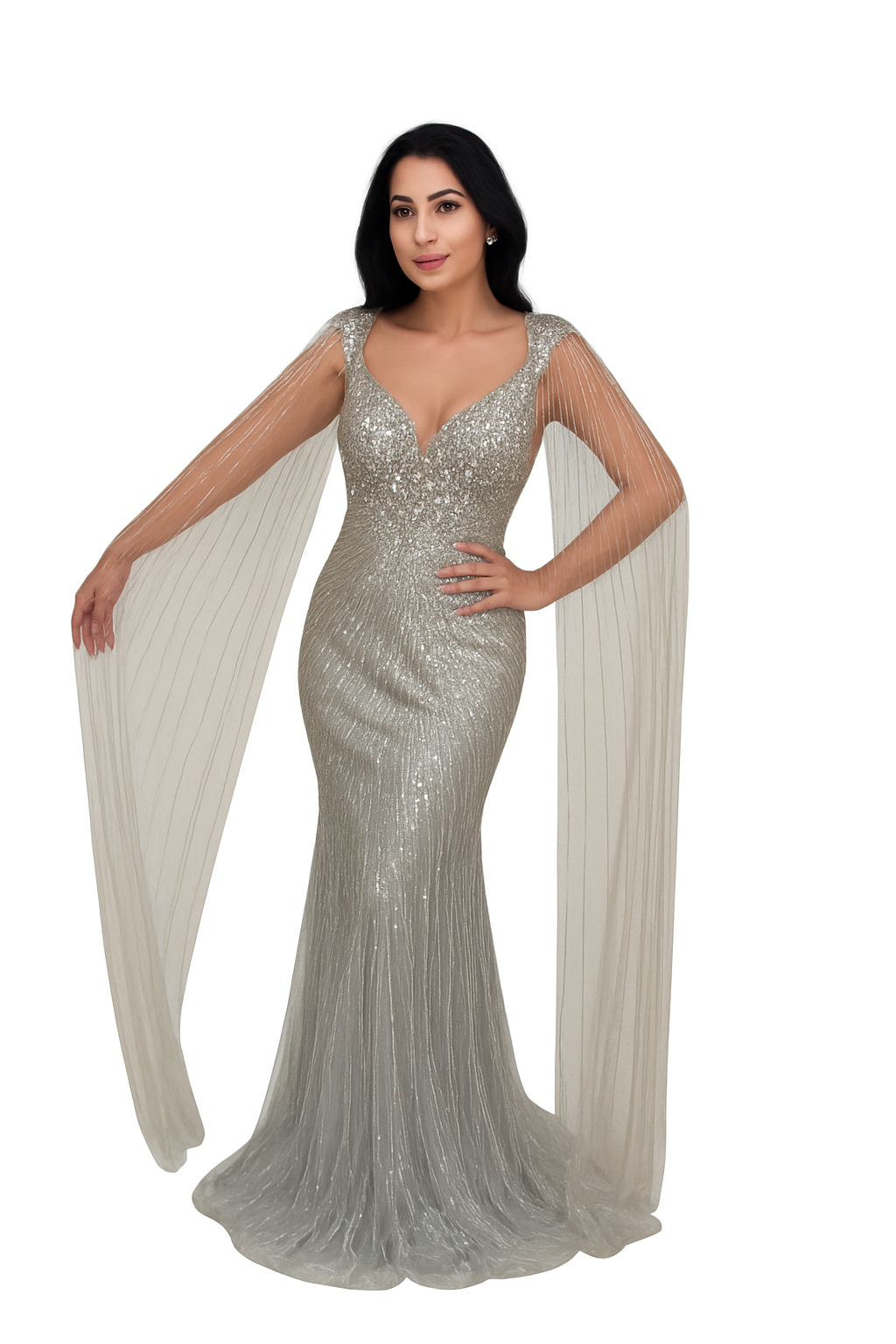 Silver Glide Tulle Mermaid