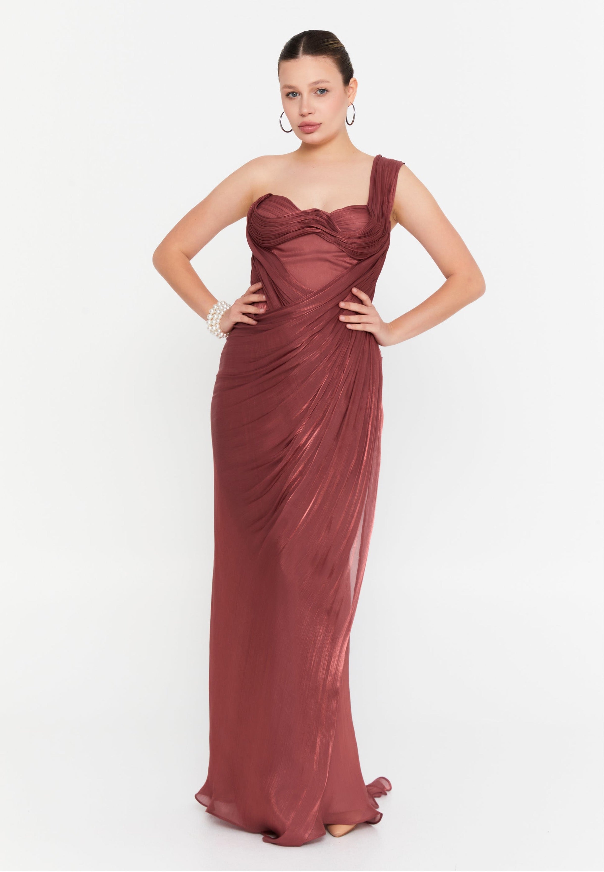 One Shoulder Mermaid Chiffon