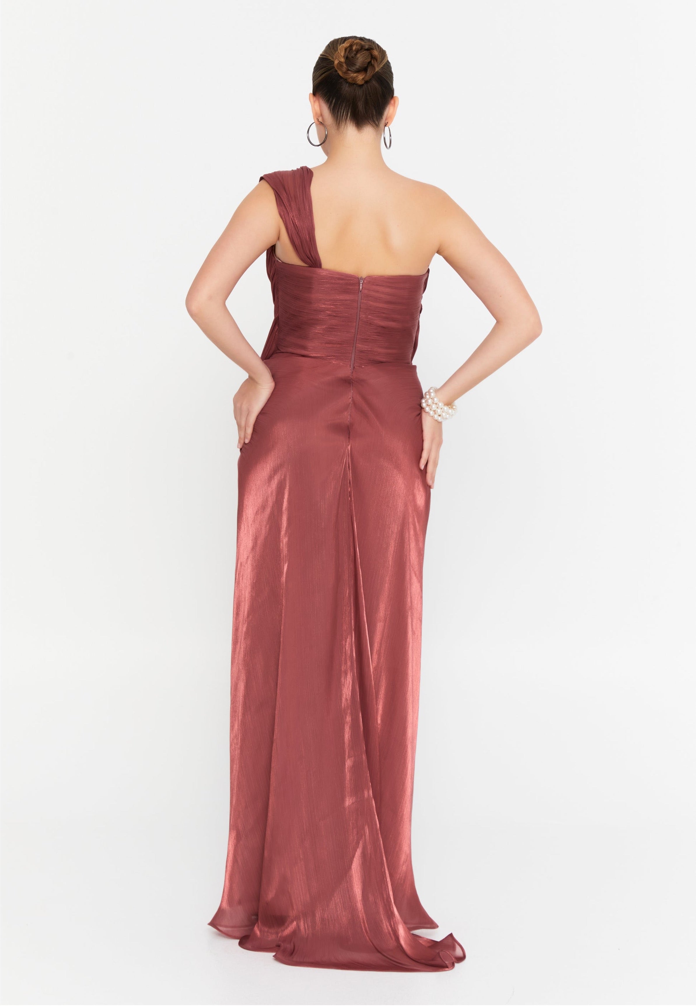 One Shoulder Mermaid Chiffon