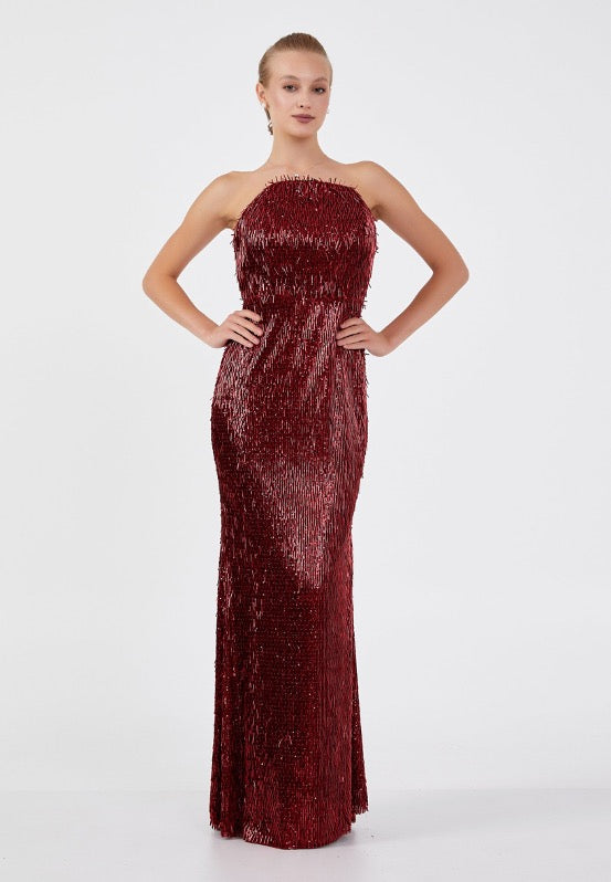 Strapless Burgundy Mermaid